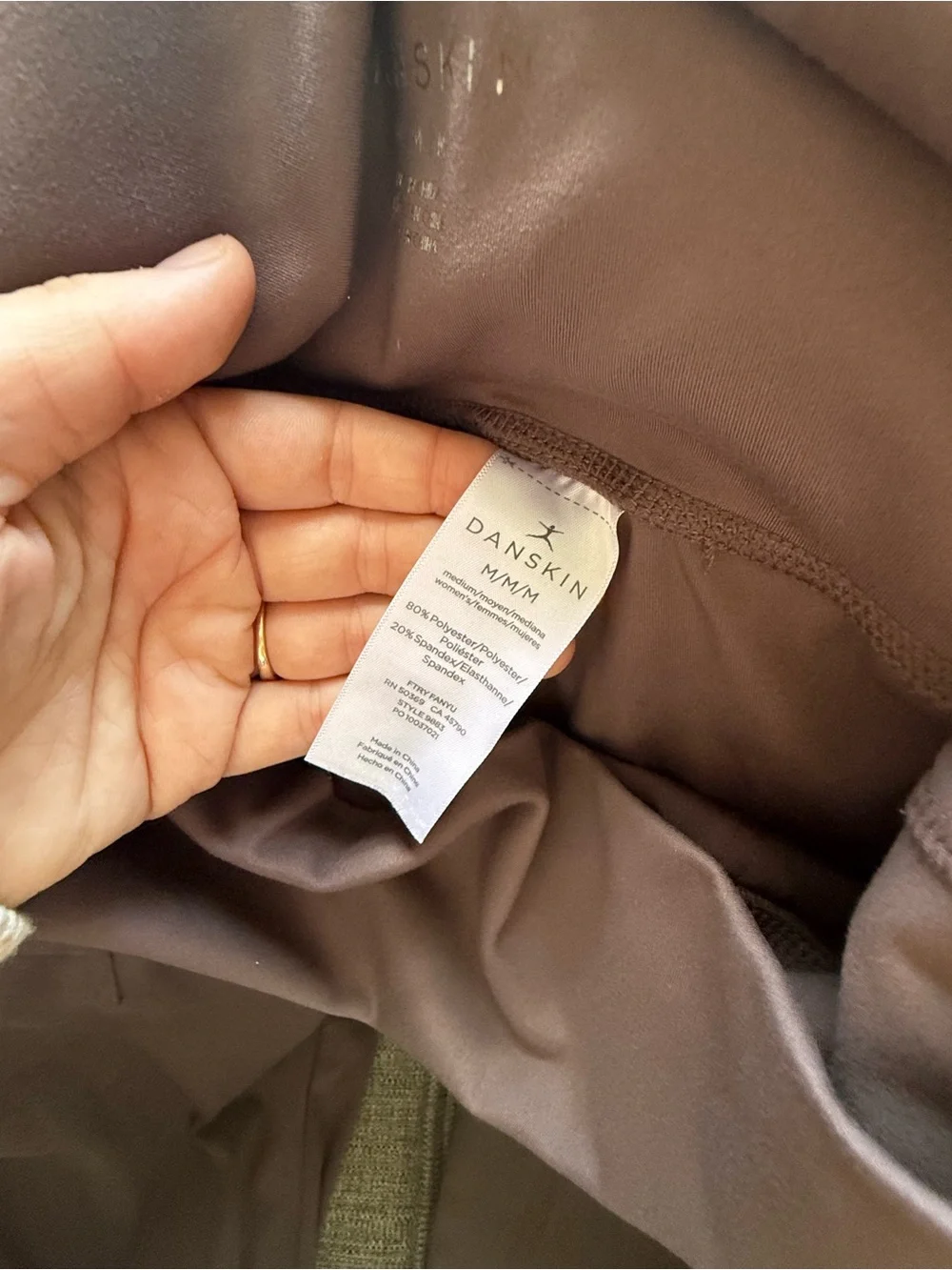 Danskin High-Rise Leggings in Espresso Brown